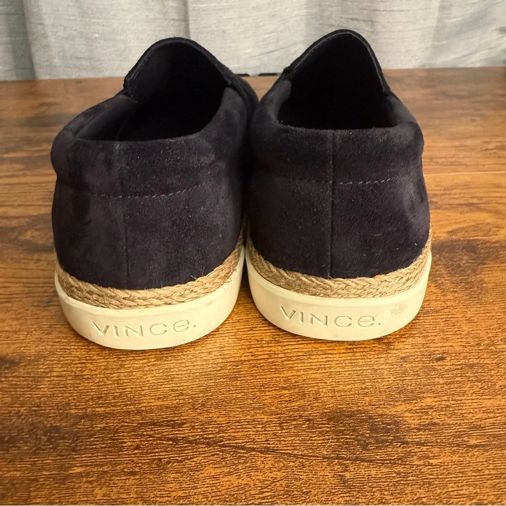 Vince Women's johan suede jute wrapped loafer sneakers 8.5‎ M Navy